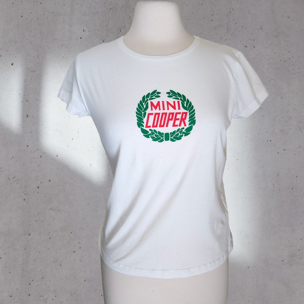 OEM Genuine Mini Cooper T-Shirt Women's Size XS White Wreath‎ Christmas Holiday